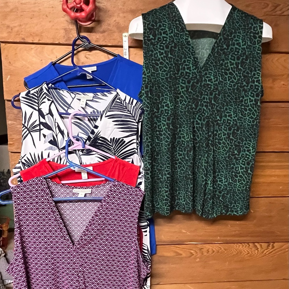 Dana Buchanan Women’s XL sleeveless tops v neck lot of 5